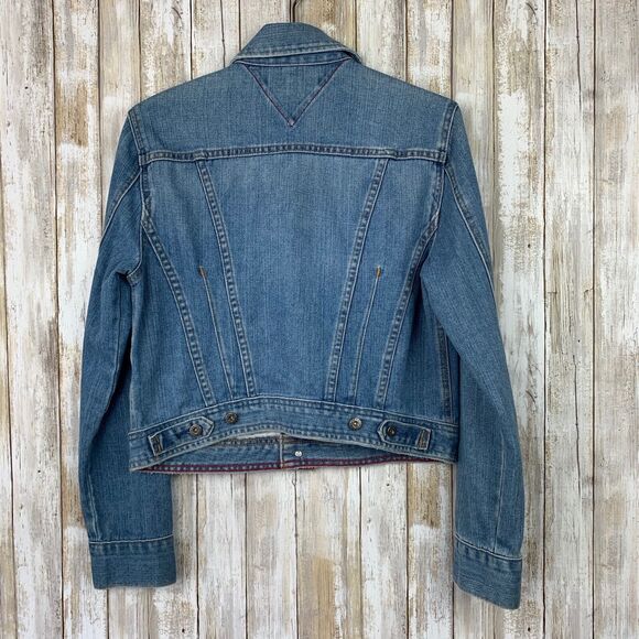 TOMMY HILFIGER Vintage Light Blue Denim Jean Button Jacket M Medium VTG - Picture 6 of 8